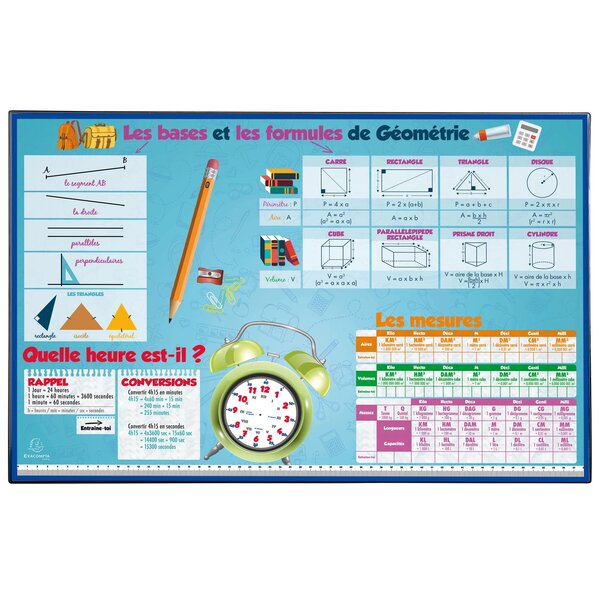 Sous-main Rigide Pvc Maths - 37 5x57 5 Cm - Visuel - X 10 - Exacompta