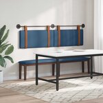 vidaXL Tête de lit suspendue Avec lumière LED Bleu PU antique