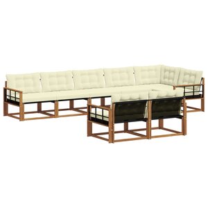 vidaXL Ensemble de canapés d'extérieur 8 pc Naturel et Crème