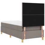 vidaXL Lit Box Spring avec Matelas Taupe 90x200 cm Tissu