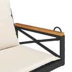 vidaXL Balancelle avec coussins noir 63x62x40 cm résine tressée