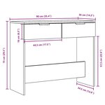 vidaXL Table console vieux bois 90x36x75 cm bois d'ingénierie