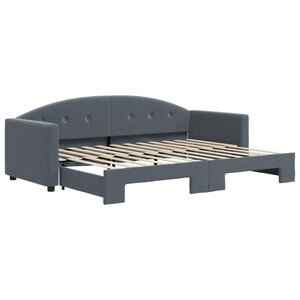 vidaXL Lit de jour avec gigogne sans matelas gris foncé 80x200 cm