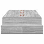 vidaXL Cadre de lit avec rangement Gris Sonoma 90 cm Bois d'ingénierie