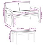 vidaXL Ensemble bistrot avec coussin 3 Pièces Marron Polyester