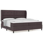 vidaXL Lit à ressorts avec matelas Marron foncé 200 x 200 cm tissu