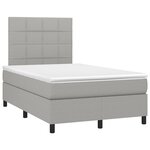 vidaXL Sommier à lattes de lit et matelas et LED Gris clair 120x200 cm