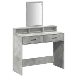 vidaXL Table de Toilette avec tiroir Gris béton 100 x 41 x 140 cm