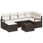 vidaXL Ensemble de Canapés de Jardin de 6 Pièces avec Coussins en Poly Rattan Gris