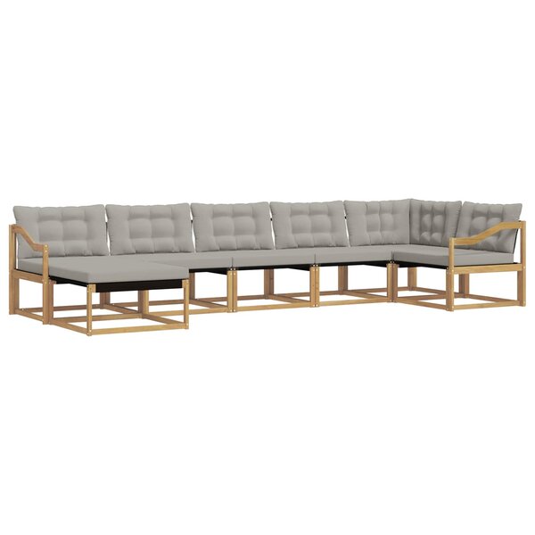 vidaXL Ensemble de canapés d'extérieur 7 pc Blanc et gris clair