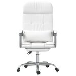 Fauteuil de massage inclinable de bureau informatique étude similicuir blanc 02_0025401