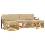 vidaXL Ensemble de canapés d'extérieur 6 pc Blanc et Beige Polyester