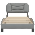 vidaXL Cadre de lit avec tête de lit Gris clair 80x200 cm Tissu