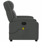 vidaXL Fauteuil inclinable de massage gris foncé tissu