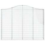 vidaXL Paniers à gabions arqués 4 Pièces 200x30x140/160 cm Fer galvanisé
