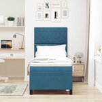 vidaXL Lit à ressorts avec matelas Bleu foncé 80 x 200 cm tissu