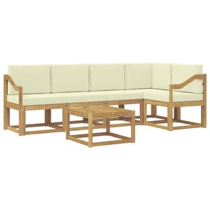 vidaXL Ensemble de canapés d'extérieur 6 pc Blanc et crème