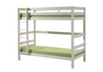 PINO Lits superposés pin massif Blanc 209x105x182cm + Lit gigogne