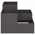 vidaXL Cache-pot de jardin Noir 80 x 80 x 60 cm Acier