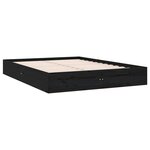 vidaXL Cadre de lit Noir Bois massif 120x190 cm Petit double