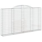 vidaXL Paniers à gabions arqués 2 Pièces 300x30x160/180 cm fer galvanisé