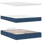 VidaXL Cadre de lit ottoman avec matelas bleu 140x200 cm tissu