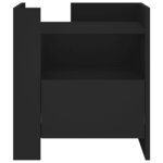 vidaXL Table de chevet noir 45x50x50 cm bois d’ingénierie