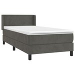vidaXL Sommier à lattes de lit et matelas Gris foncé 90x200 cm Velours