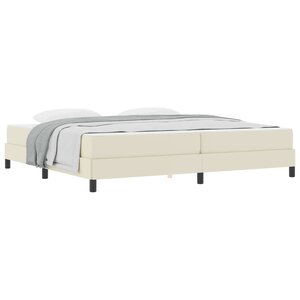vidaXL Cadre de lit avec matelas Crème 200 x 200 cm tissu