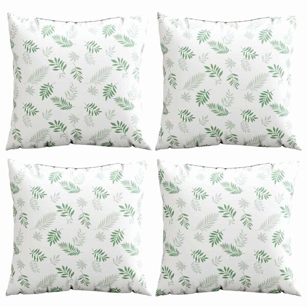 vidaXL Coussins Éparpillés Feuille 4 Pièces Motif feuille 50 x 50 cm