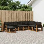 vidaXL Ensemble de canapés d'extérieur 8 pc Naturel et noir