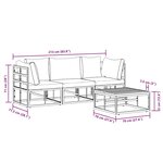 vidaXL Ensemble de canapé de jardin avec coussin 4 Pièces Noir Aluminium