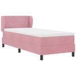 Lit boxspring vidaXL avec matelas rose 80x200 cm en velours