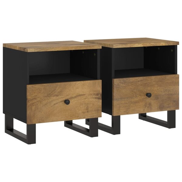 vidaXL Tables de chevet 2 Pièces Bois de manguier solide et d'ingénierie