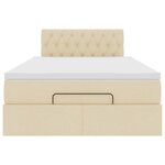 vidaXL Cadre de lit ottoman avec matelas crème 120x190 cm tissu