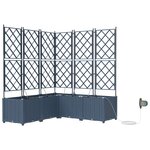 vidaXL Cache-pot de jardin 2 Pièces Gris 120 x 120 x 142 cm Acier
