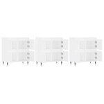 vidaXL Buffets 3 Pièces Blanc Bois d'ingénierie
