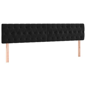 vidaXL Têtes de lit 2 Pièces Noir 100x7x78/88 cm Velours