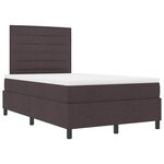 vidaXL Lit à ressorts avec matelas Marron foncé 120 x 200 cm tissu