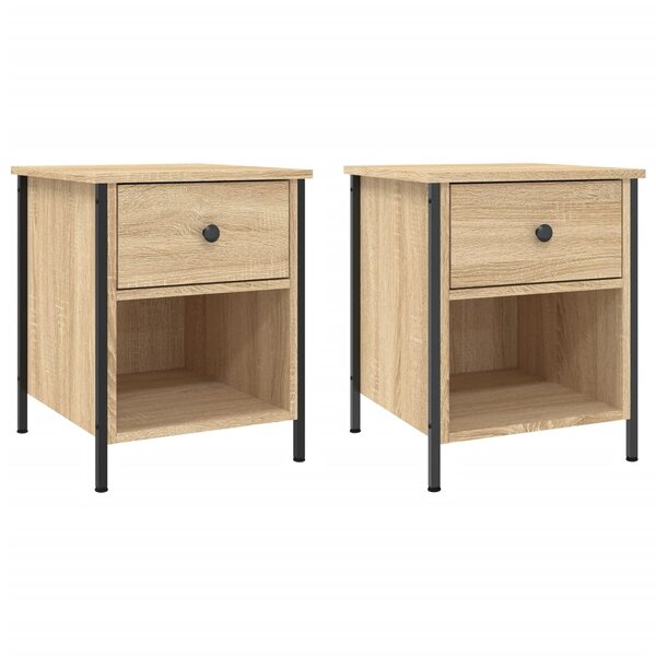 vidaXL Tables de chevet 2 Pièces chêne sonoma 40x42x50 cm bois ingénierie