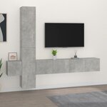 vidaXL Ensemble de meubles TV 5 Pièces Gris béton Bois d'ingénierie