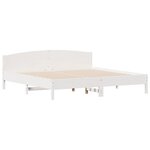 vidaXL Cadre de lit sans matelas blanc 200x200 cm bois massif de pin