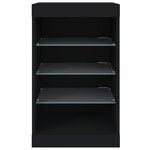 vidaXL Buffet avec lumières LED noir 41x37x67 cm