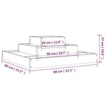 vidaXL Jardinière Gris 80x80x27 cm Bois massif de pin