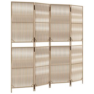 vidaXL Cloison de séparation 4 panneaux beige résine tressée