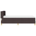 vidaXL Lit à ressorts Marron foncé et blanc 90 x 200 cm tissu