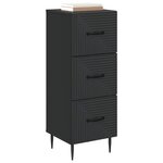 vidaXL Armoire à tiroirs Noir 33 x 34 5 x 89 5 cm Bois d'ingénierie
