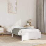 vidaXL Cadre de lit sans matelas blanc bois massif 90x190 cm