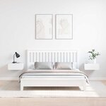 vidaXL Table de chevet avec tiroir 2 Pièces Blanc 39 x 34 x 16 5 cm