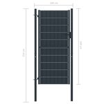 vidaXL Portail de clôture PVC et acier 100x164 cm Anthracite